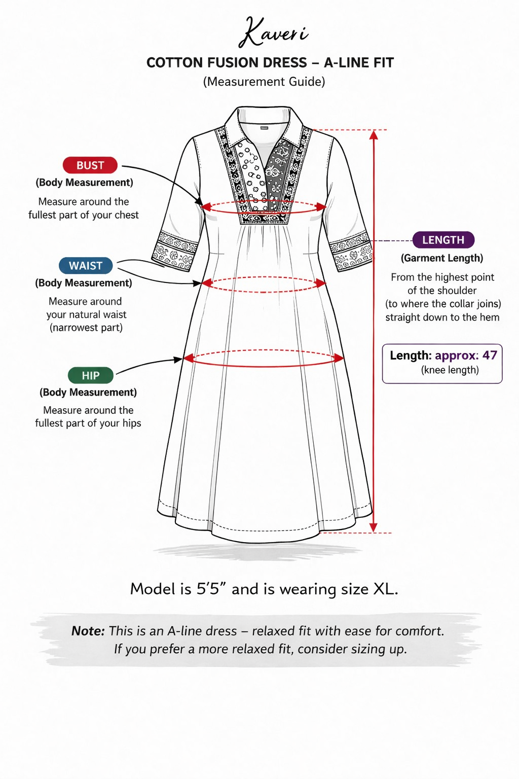 Kaveri – Cotton Fusion Dress - Black