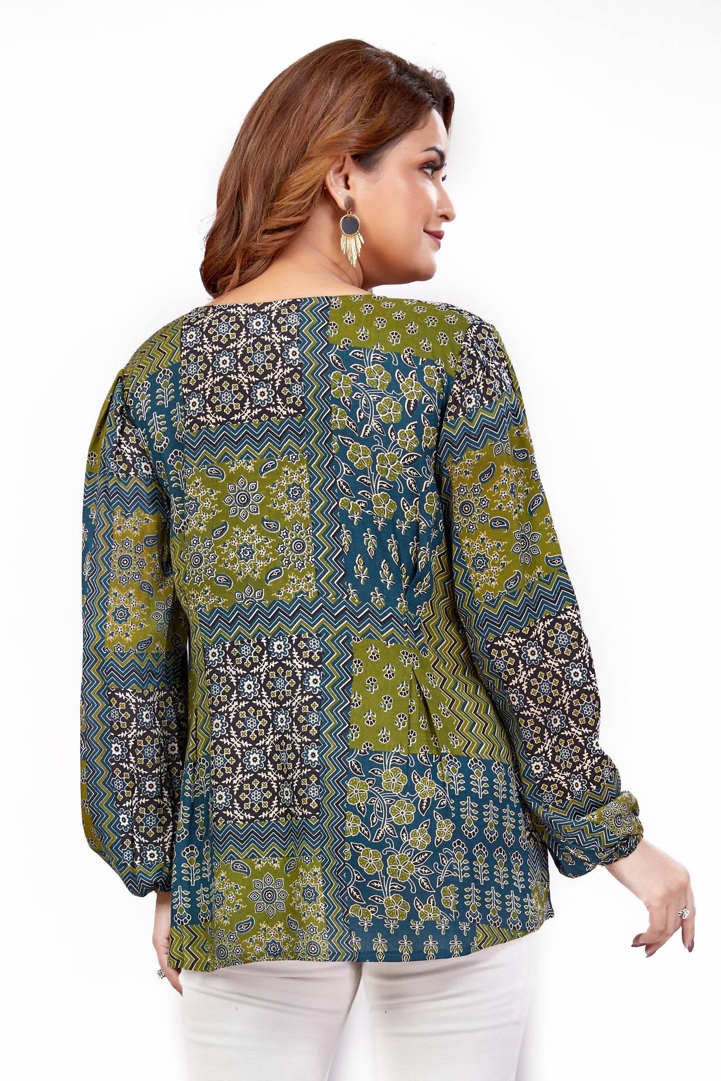 Vitasta – Green – Rayon Fusion Top