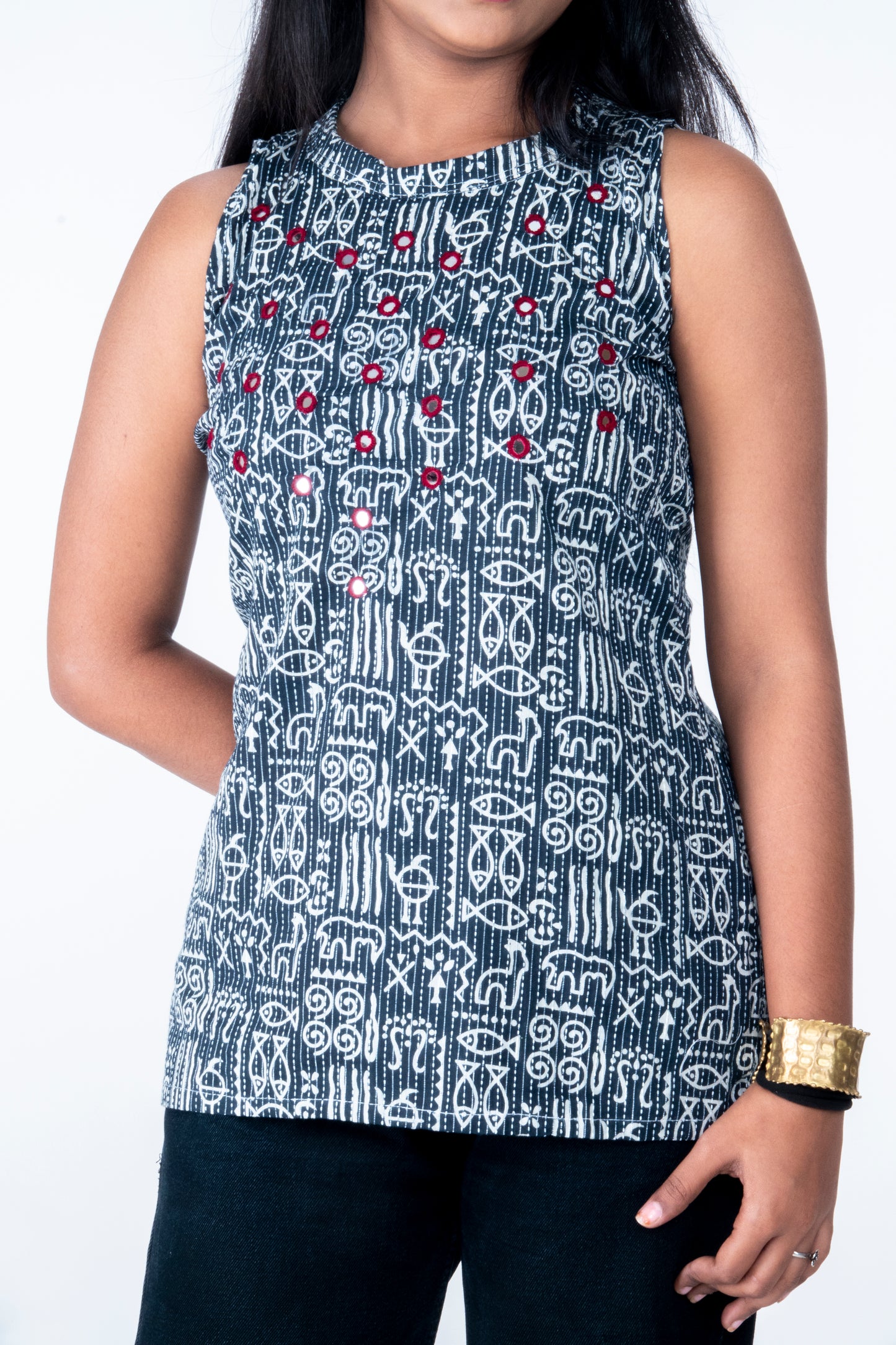 Kaveri - Short Halter Neck Top - Teal