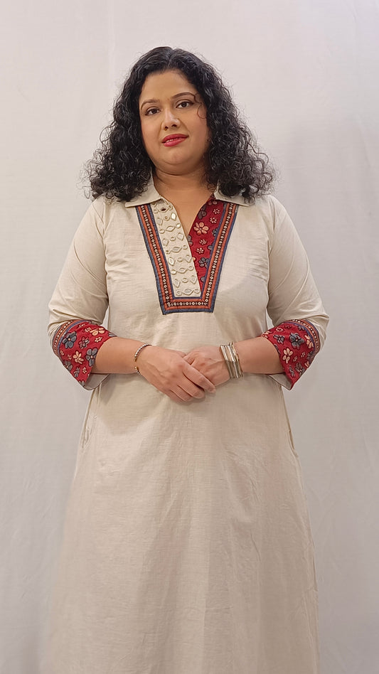 Kaveri – Cotton Fusion Dress - Pearl White