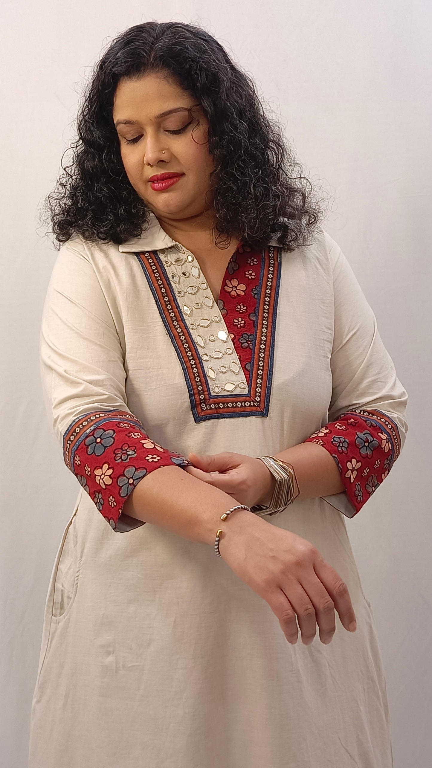 Kaveri – Cotton Fusion Dress - Pearl White