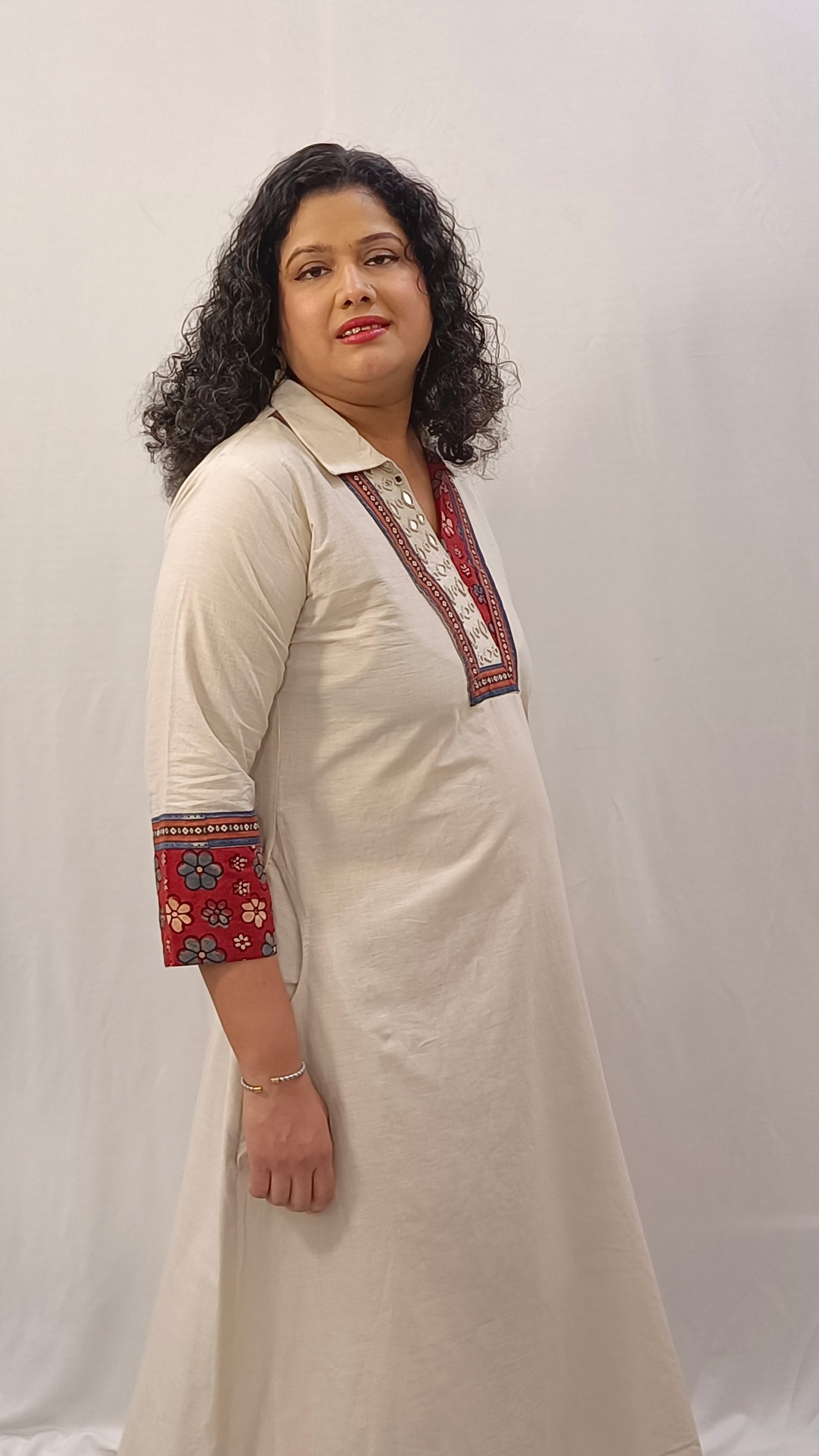 Kaveri – Cotton Fusion Dress - Pearl White