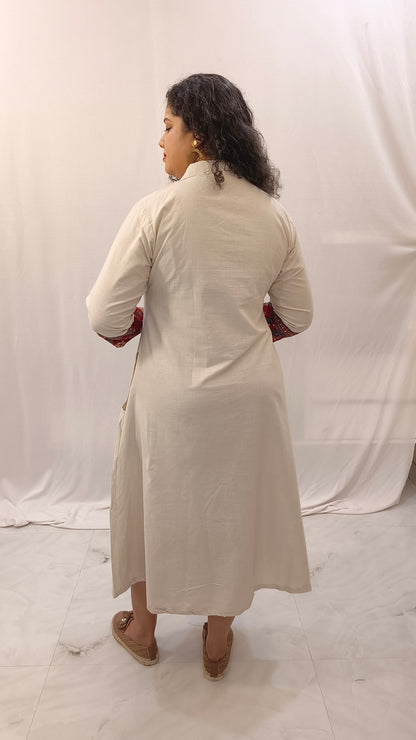 Kaveri – Cotton Fusion Dress - Pearl White
