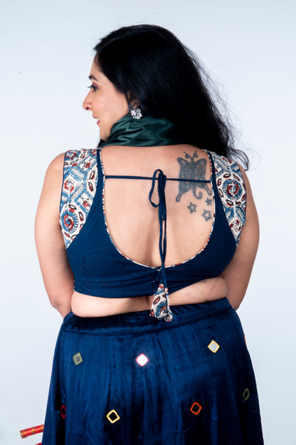 Palash - Mirror work blouse - Blue