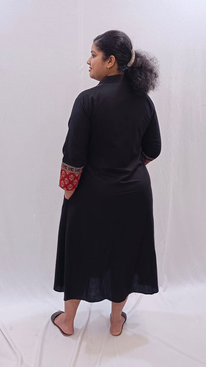 Kaveri – Cotton Fusion Dress - Black
