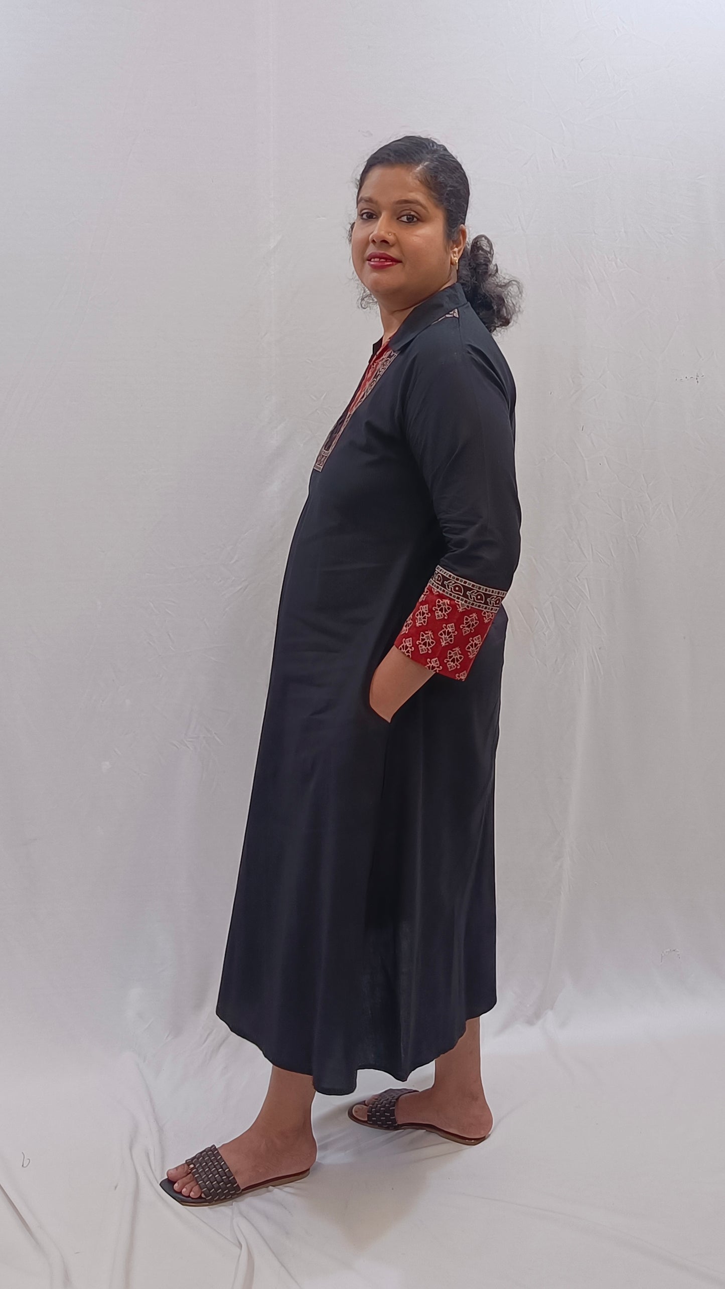 Kaveri – Cotton Fusion Dress - Black