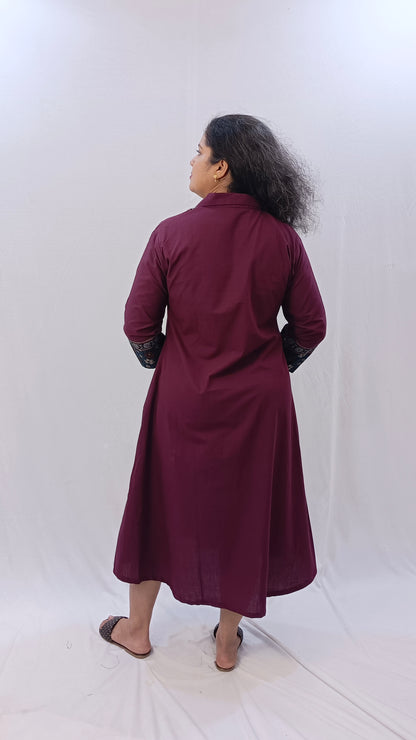 Kaveri – Cotton Fusion Dress - Purple