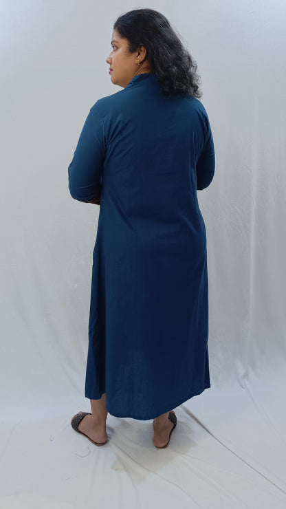Kaveri – Cotton Fusion Dress - Ink Blue
