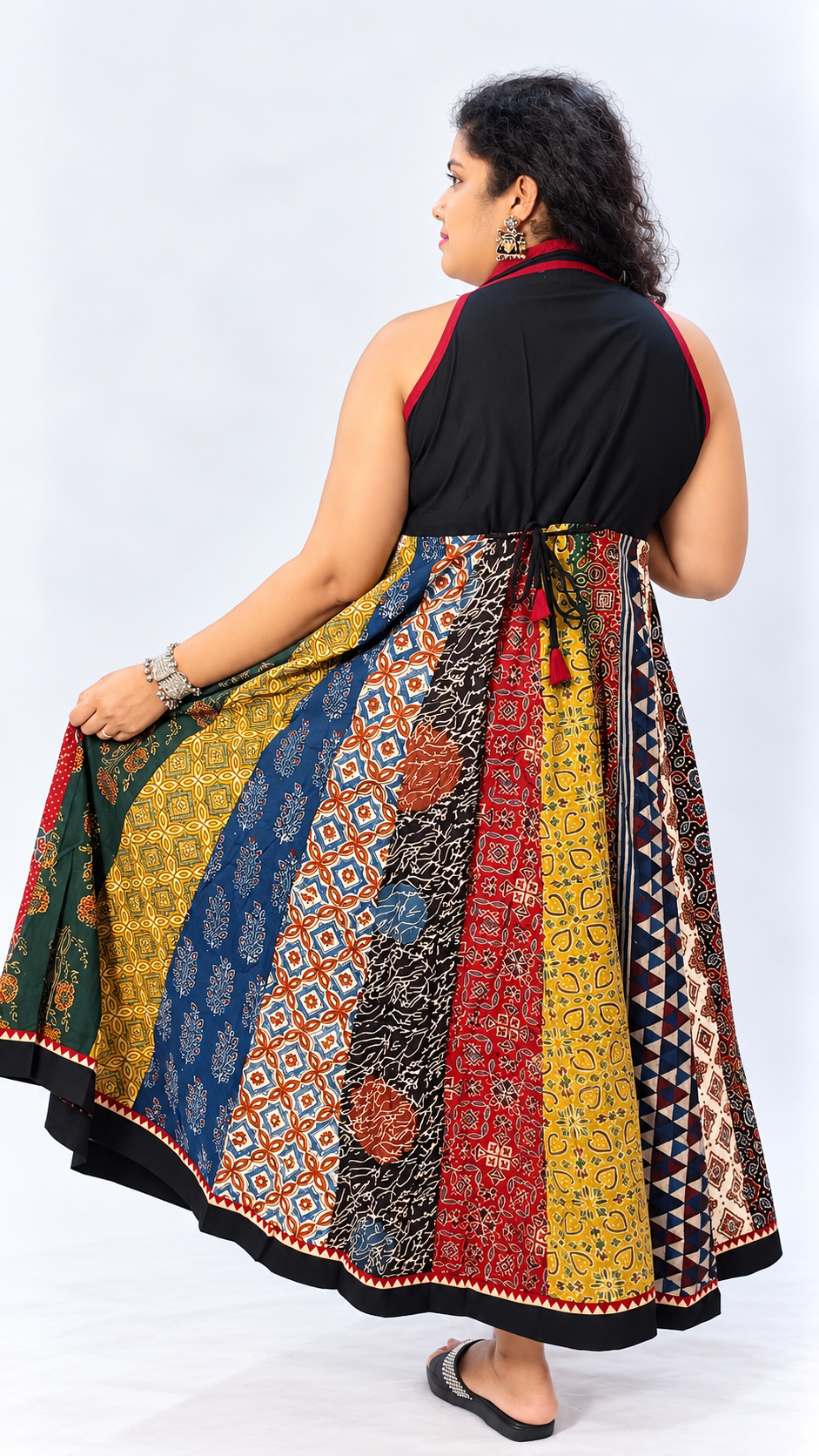 Navrang Dress – Halter Neck Multi-Kali Cotton Fusion