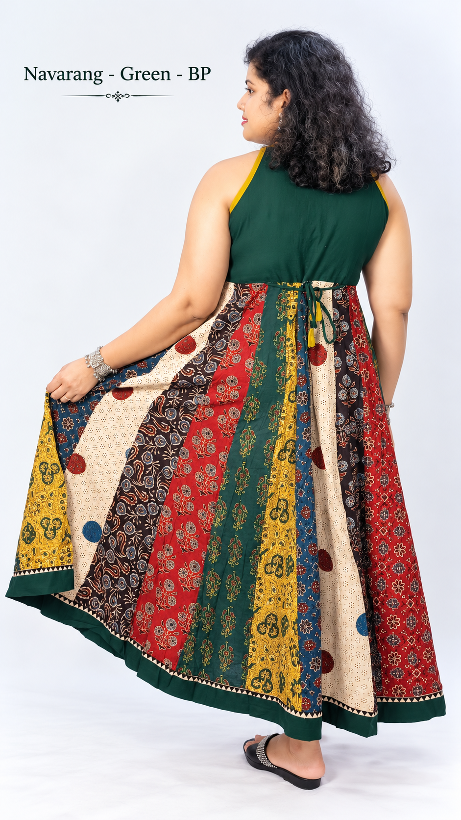 Navrang Dress – Halter Neck Multi-Kali Cotton Fusion