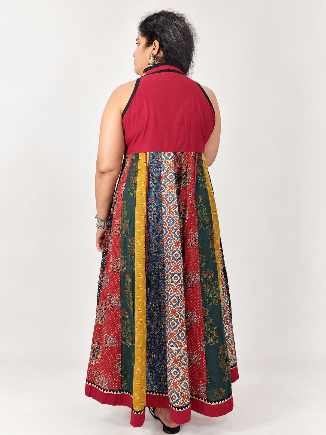 Navrang Dress – Halter Neck Multi-Kali Cotton Fusion