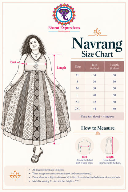 Navrang Dress – Halter Neck Multi-Kali Cotton Fusion