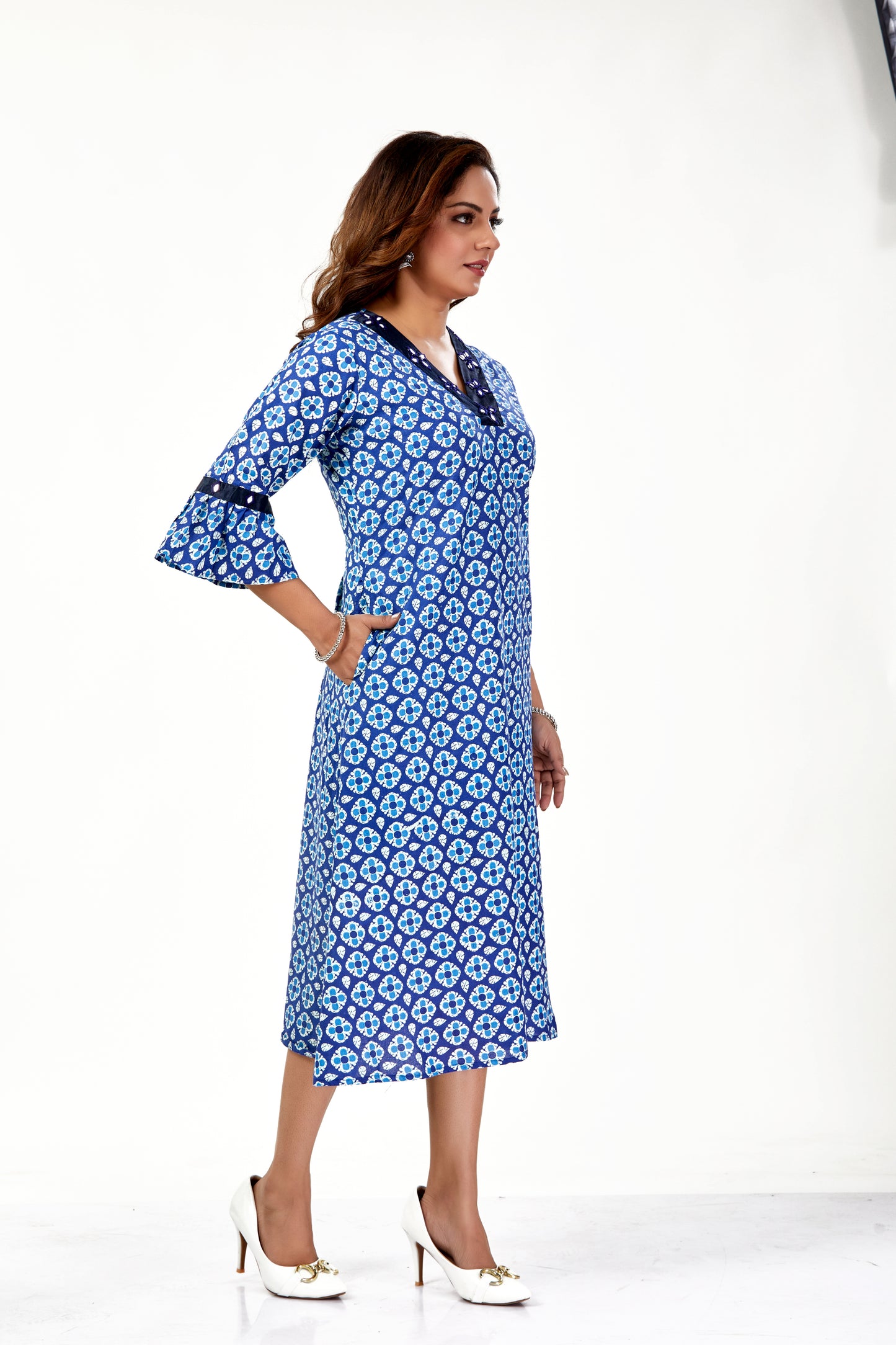 NavTarang – Blue Flower Dress