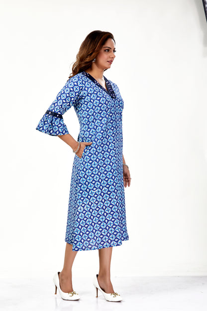 NavTarang – Blue Flower Dress