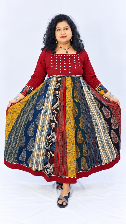 Rangeeli – Mirror Work Cotton Fusion Dress