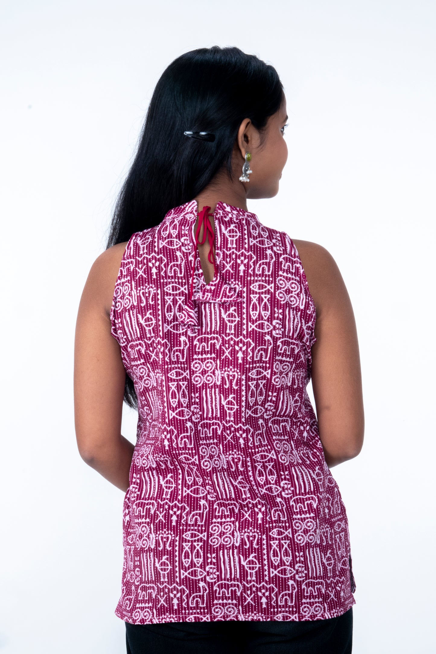 Kaveri - Short Halter Neck Top - Pink