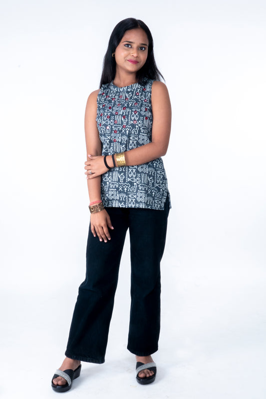 Kaveri - Short Halter Neck Top - Teal